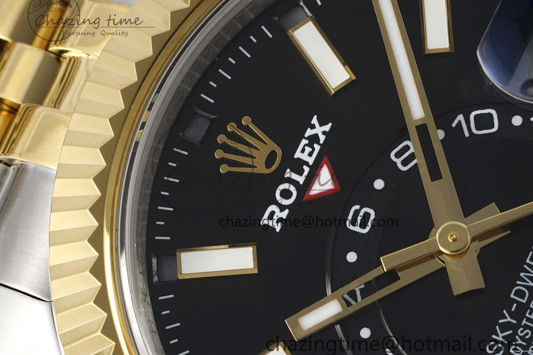 0502 Skydweller SS YG Noob Best Edition Black Dial on SS YG Jubilee Bracelet A23J Efficient 2122